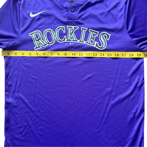 Nike Team MLB Colorado Rockies dark purple men’s jersey number 14 size small - Picture 5 of 10